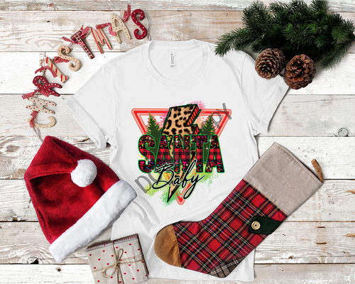 Santa Baby With Leopard Lightning Bolt Transfer