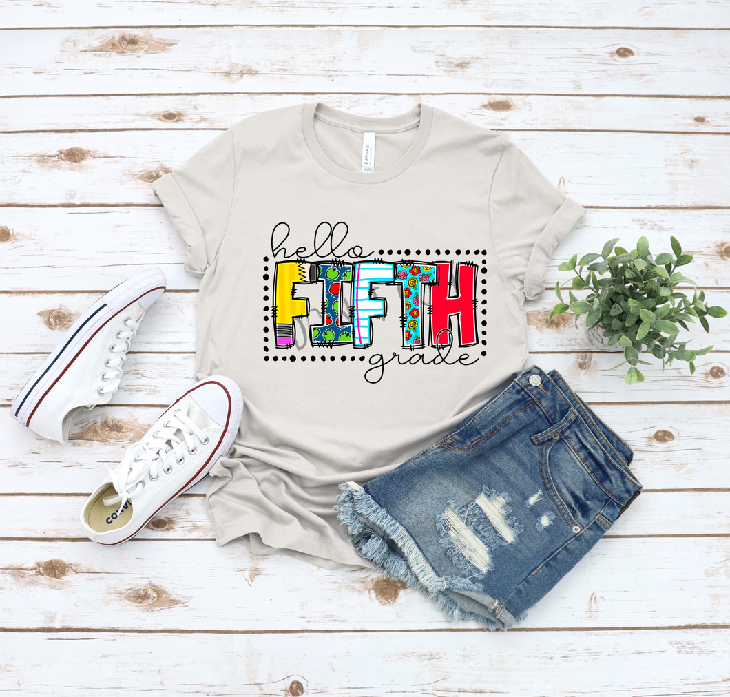 5th Grade School Print Doodle Letters