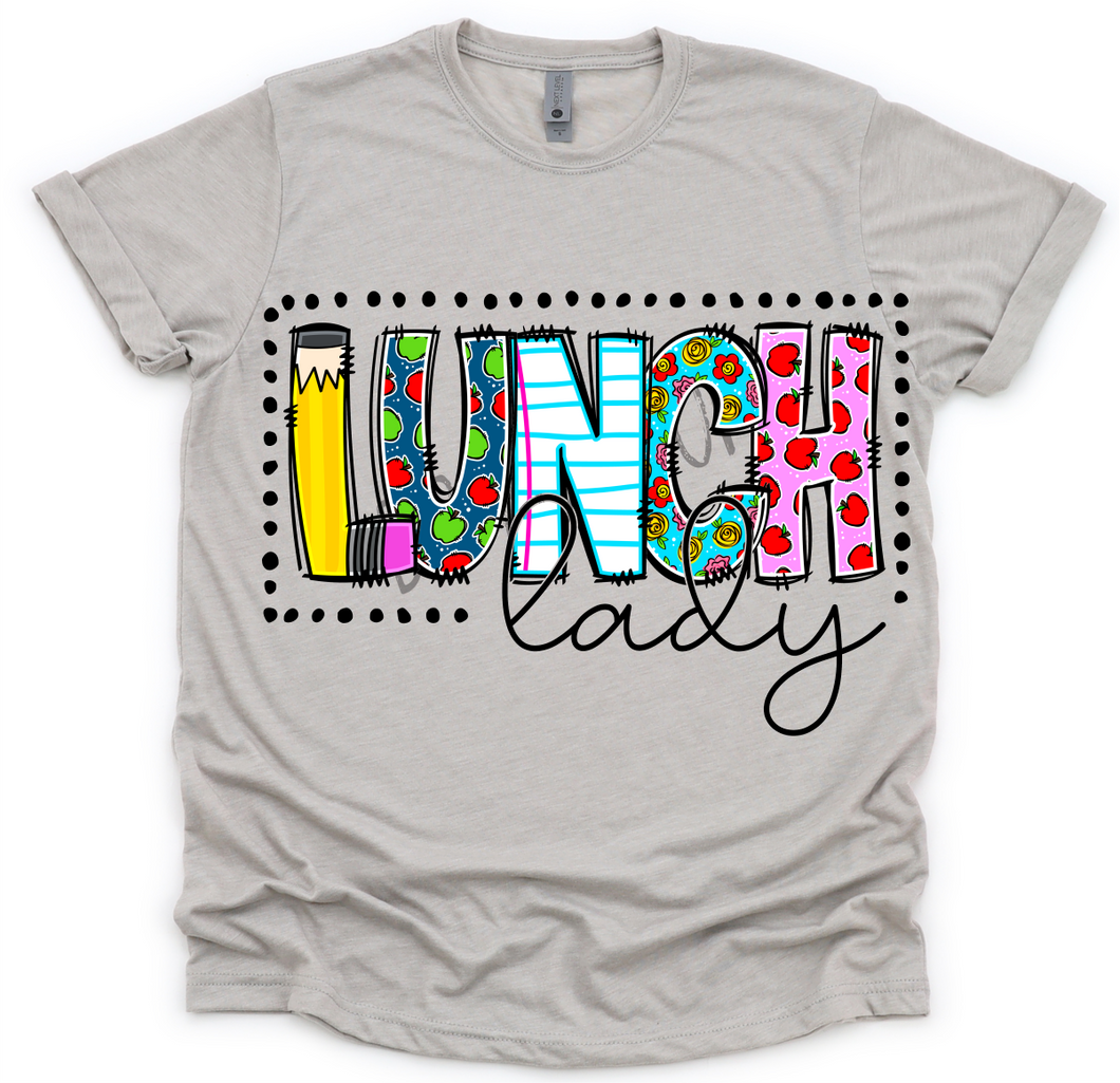 Lunch Lady School Print Doodle Letters