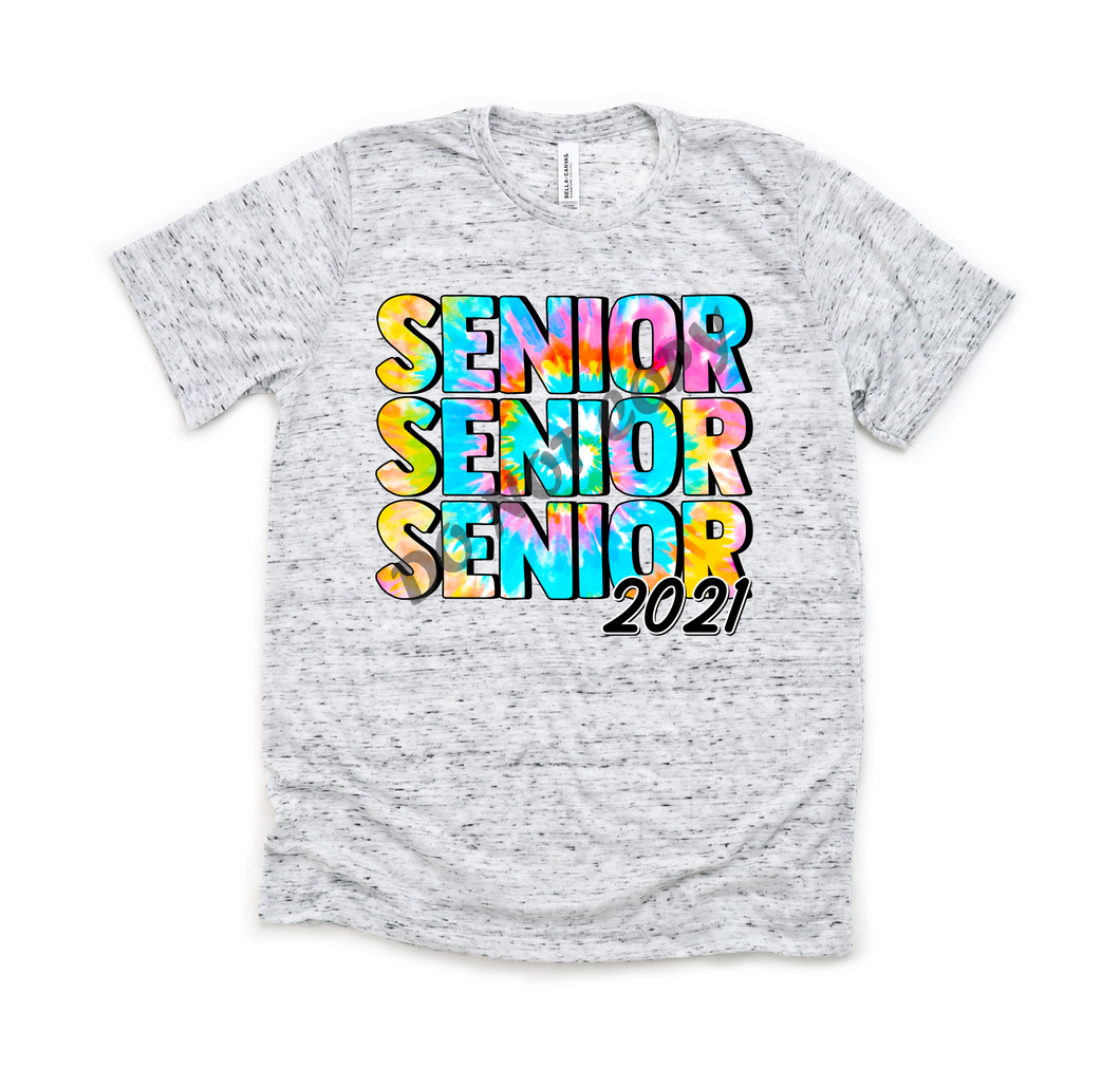 Senior Senior Senior 2021 Tie-Dye Transfer