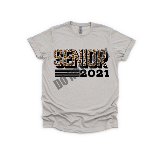 Senior 2021 Leopard with Stripes Transfer