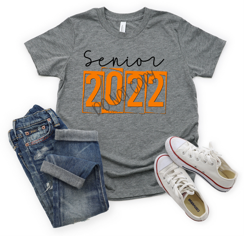 Senior 2022 Orange & Black Transfer