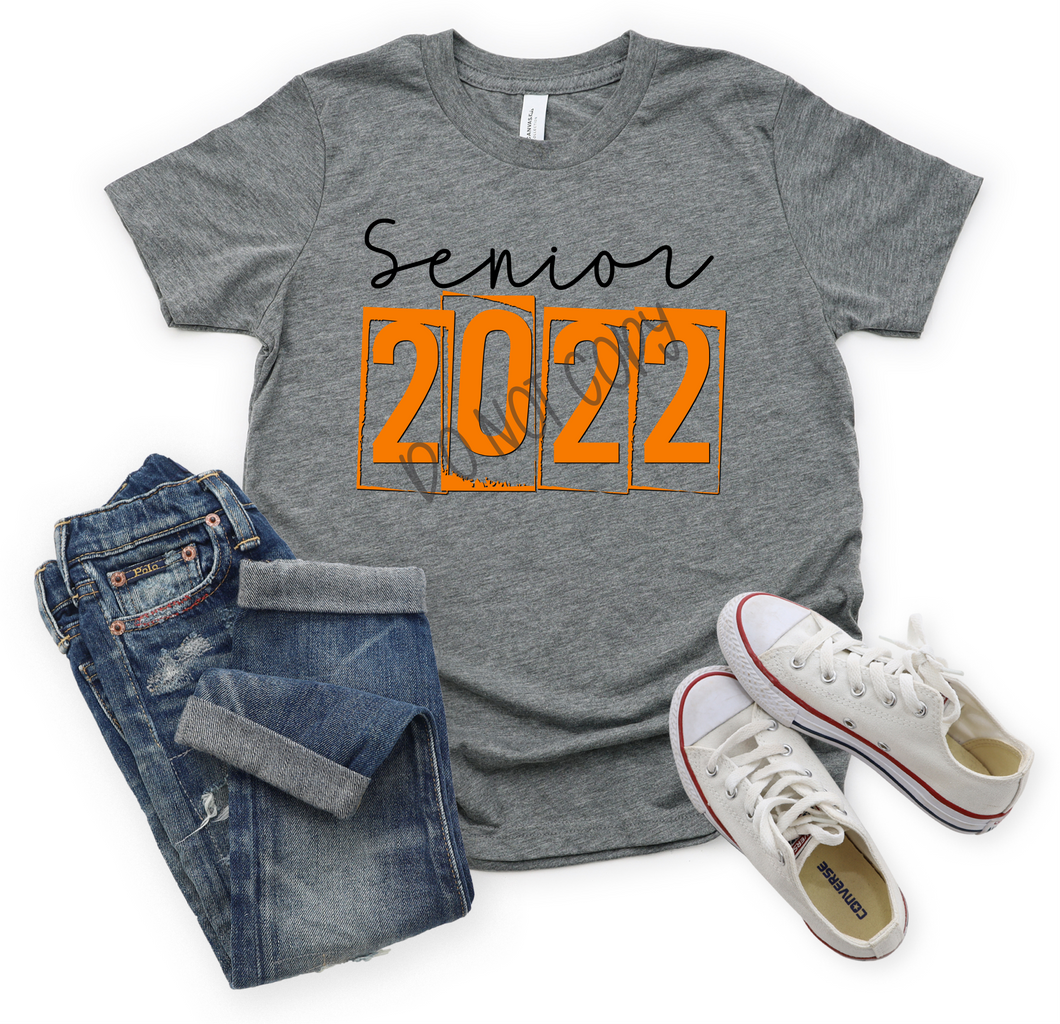 Senior 2022 Orange & Black Transfer