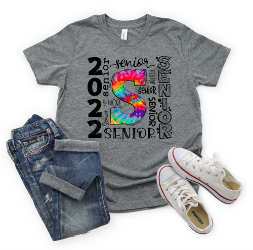 Senior 2022 Tie-Dye Typography Transfer