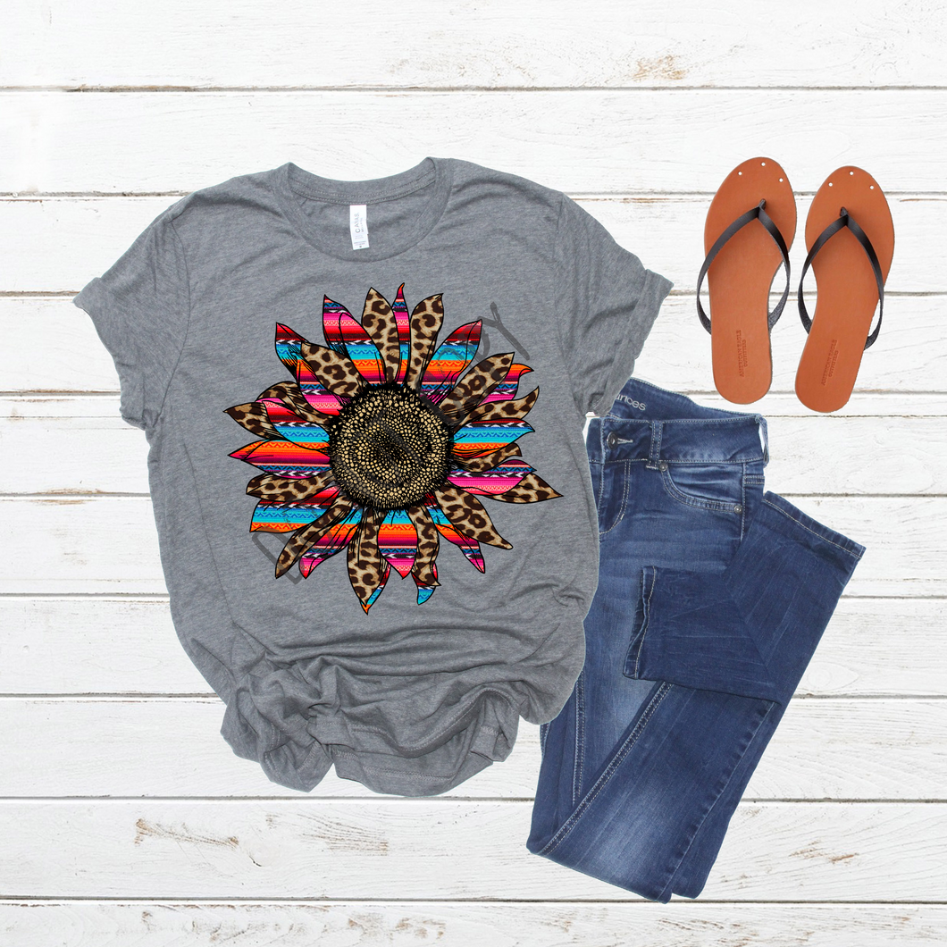 Leopard and Serape Sunflower Transfer