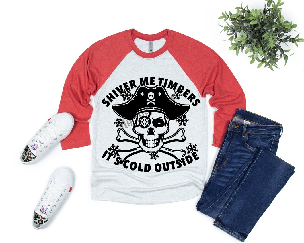 Shiver Me Timbers It's Cold Outside Black Transfer