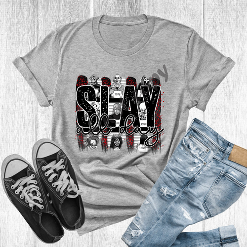 Slay All Day Horror Brushstrokes Transfer