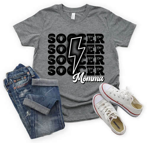 Soccer Momma With Black Lightning Bolt Transfer