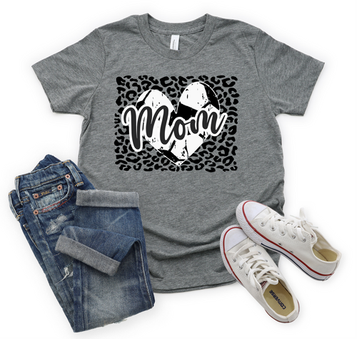 Soccer Mom Heart With Leopard Background