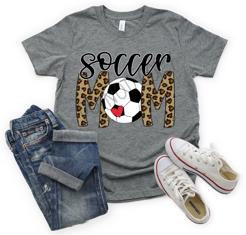 Leopard Soccer Mom With Heart Transfer