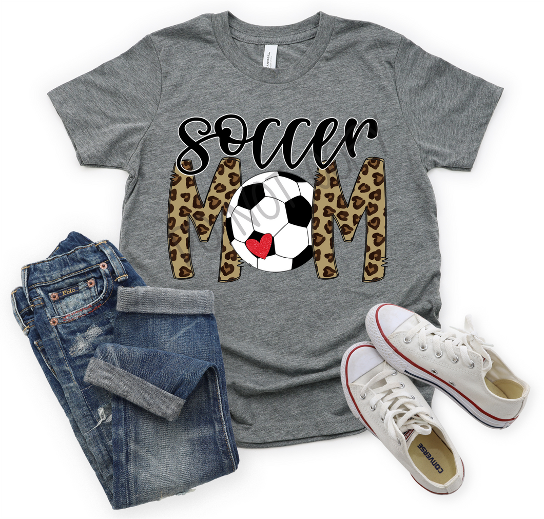 Leopard Soccer Mom With Heart Transfer