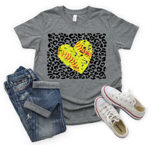Load image into Gallery viewer, Baseball Heart With Leopard Background