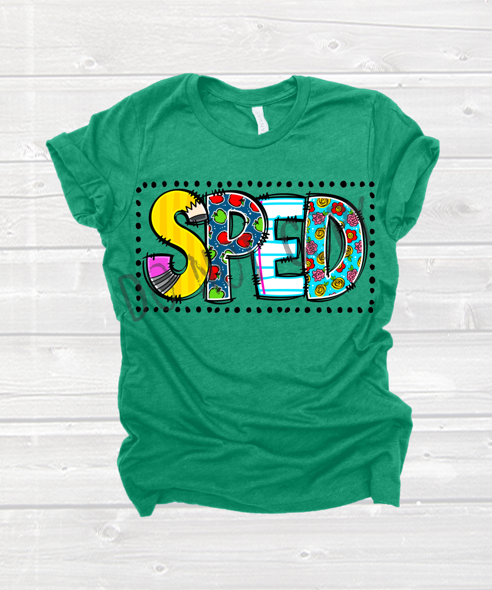 SPED Doodle School Letters Transfer