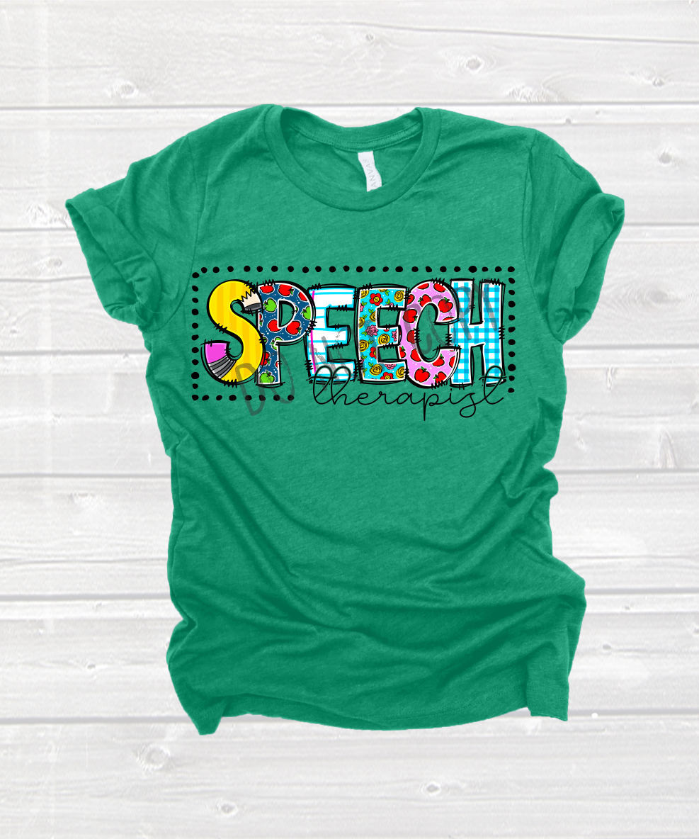 Speech Therapist Doodle School Letters Transfer