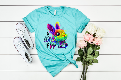 Stay Wild Colorful Bunny Transfer