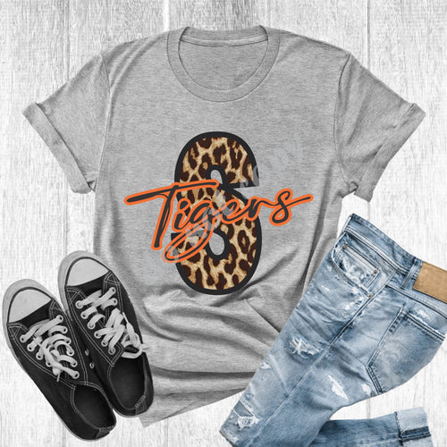 S Tigers Orange & Black Leopard Letter