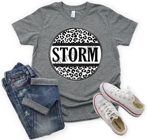 Storm Black & White Print Leopard Circle