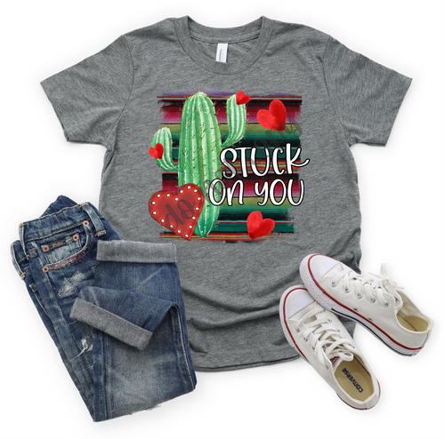 Stuck On You Serape Cactus With Hearts Transfer