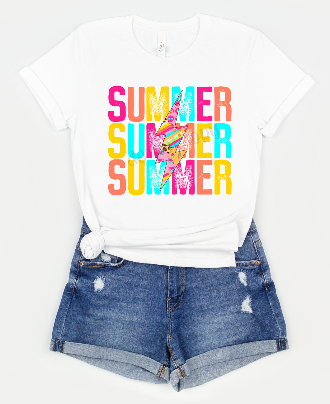 Summer Bright Colors With Lightning Bolt Transfer