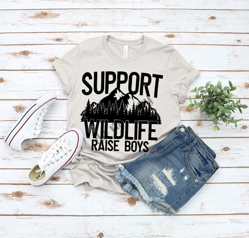 Support Wildlife Raise Boys Black Transfer