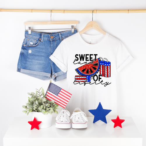 Sweet Land Of Liberty Fireworks And Watermelon Transfer