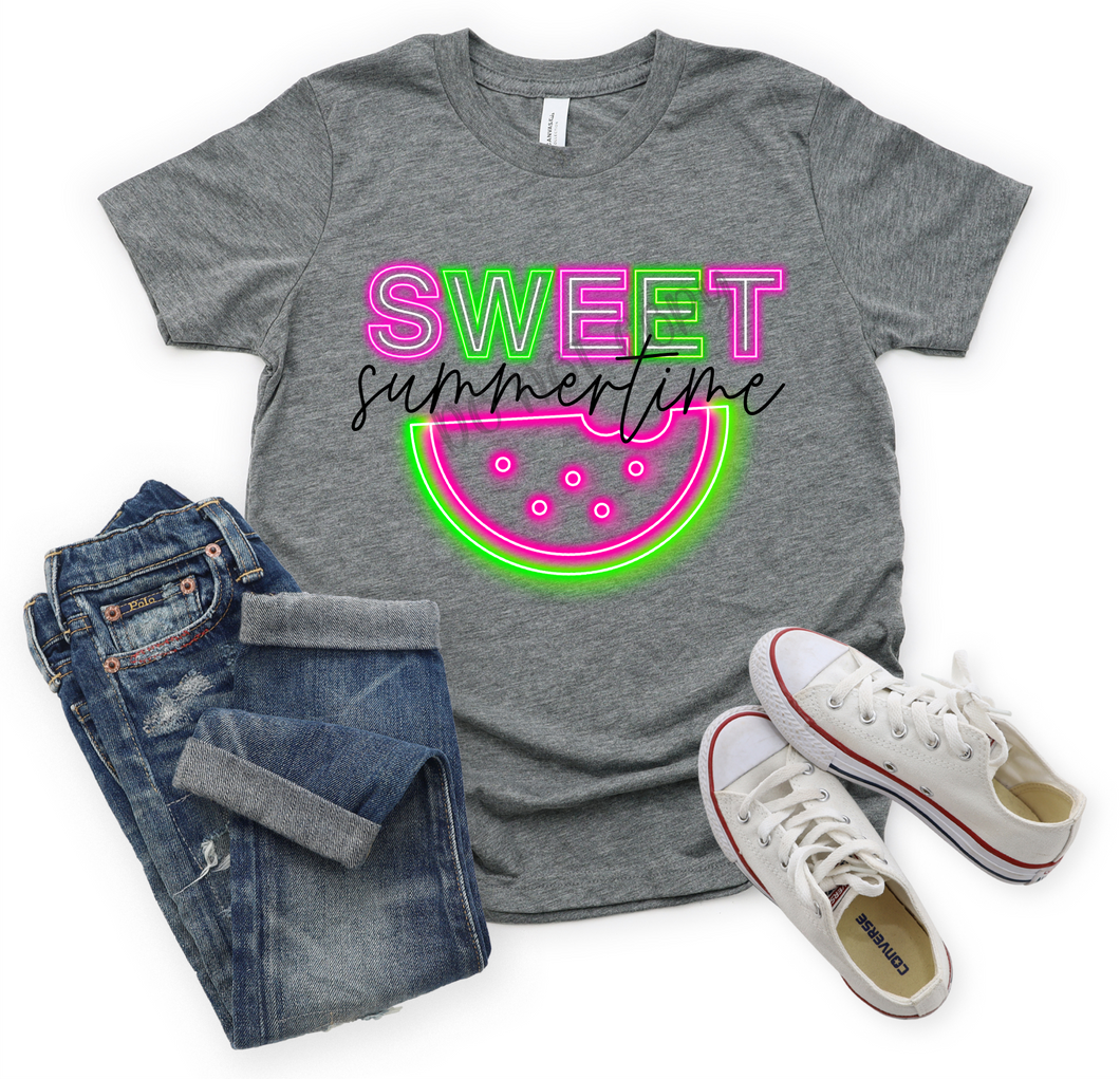 Sweet Summertime Neon Watermelon Transfer