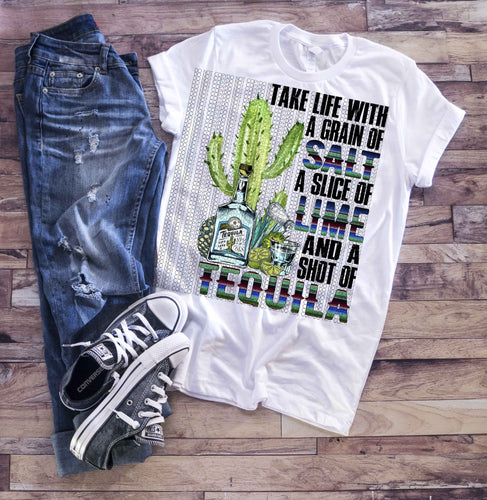 Take Life With a Grain Of Salt Serape Black Transfer