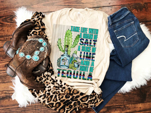 Take Life With a Grain Of Salt Serape Blue Transfer