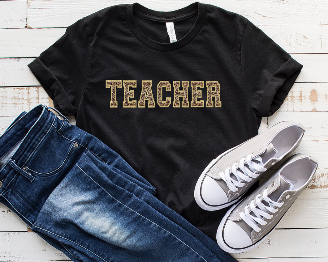 Teacher Leopard Faux Chenille Letters