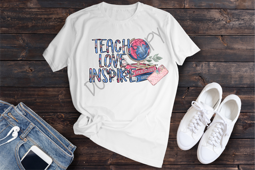 Teach Love Inspire Pink and Blue