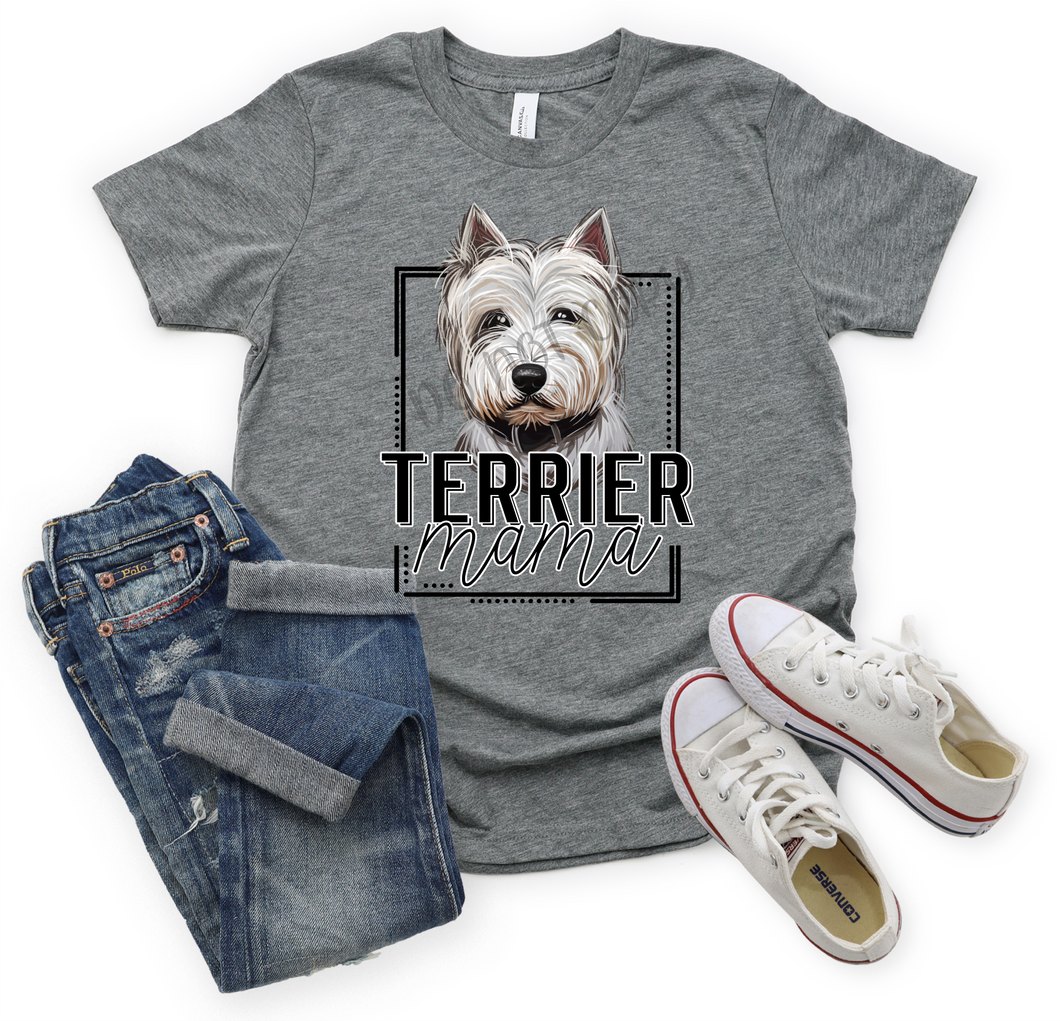 Terrier Mama White Transfer