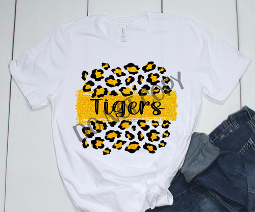 Tigers Black & Gold Leopard Glitter