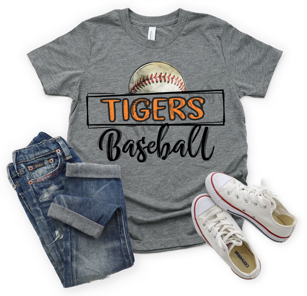 Tigers Orange & Black Baseball