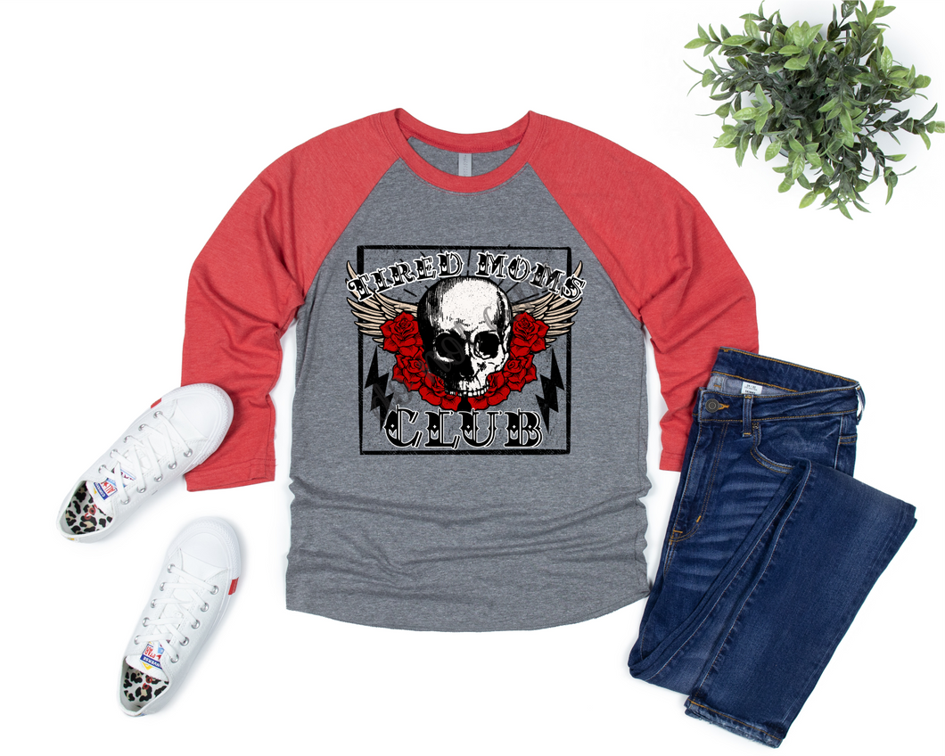 Tired Moms Club Skull In Box Transfer