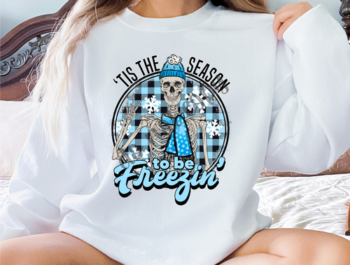 Tis The Season To Be Freezin Blue With Skeleton Transfer