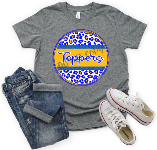 Toppers Blue & Yellow Leopard Circle