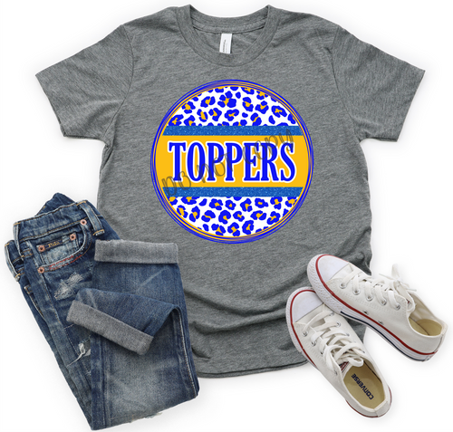 Toppers Royal & Yellow Print Leopard Circle