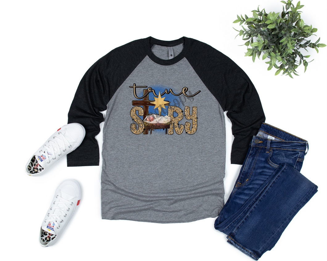 True Story Leopard Font With Manger And Star Transfer