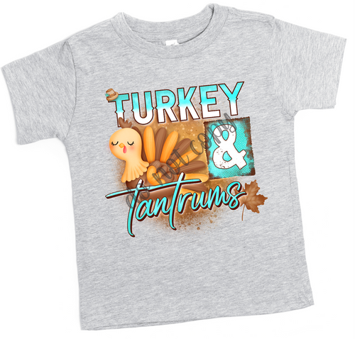 Turkey & Tantrums Teal & Brown Transfer