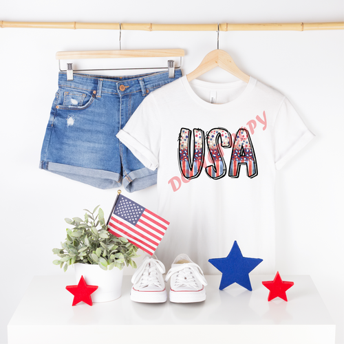 USA Vintage Stars & Stripes Transfer