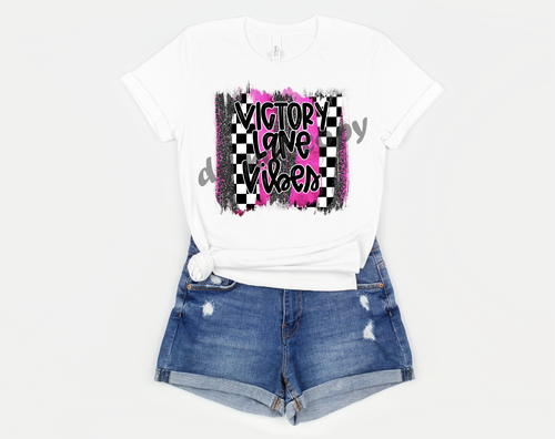 Victory Lane Vibes Pink Brushstrokes Transfer