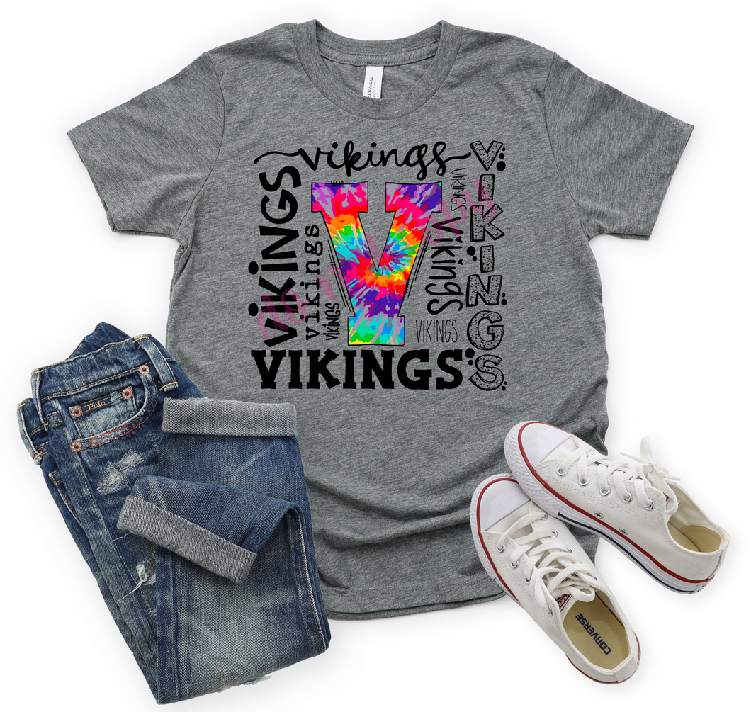 Vikings Tie-dye Typography Transfer