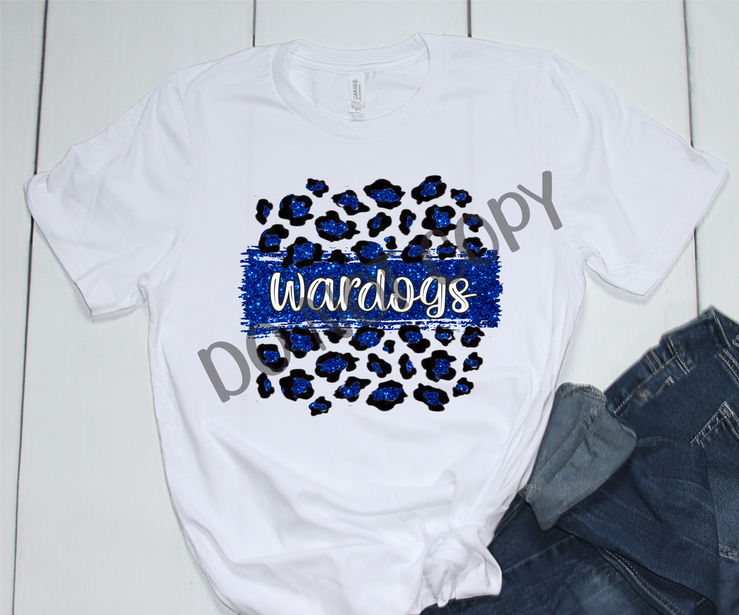 Wardogs Blue & White Leopard Glitter