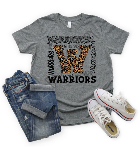 Warriors Leopard Typography Transfer