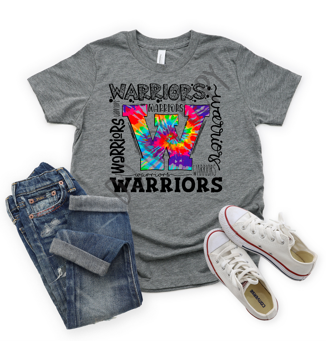 Warriors Tie-Dye Typography Transfer