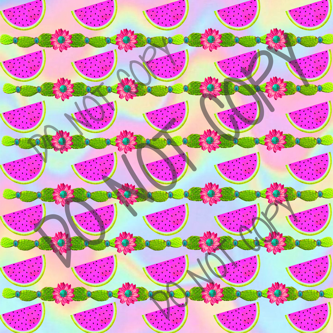 Watermelon Cactus Background 12x12