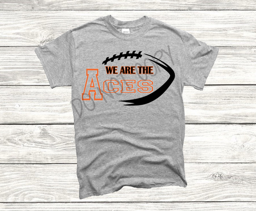 We Are The Aces Football Orange & Black Print Transfer