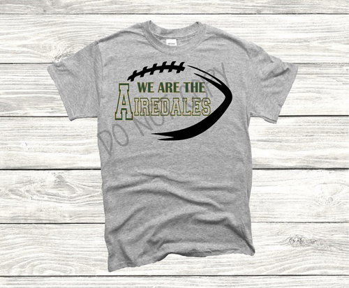 We Are The Airedales Football Green & Gold Print Transfer