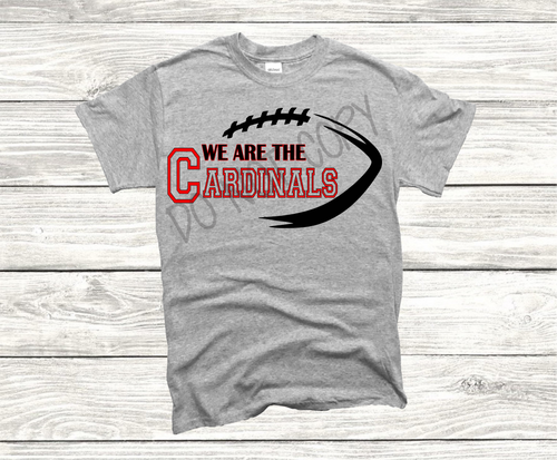 We Are The Cardinals Football Red & Black Print Transfer