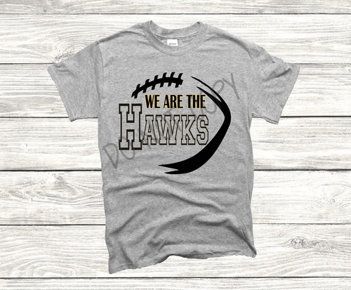 We Are The Hawks Football Black & Gold Print Transfer